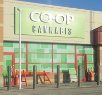 Store front for Calgary Co-op Cannabis