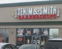 Store front for Denim & Smith Barbershops